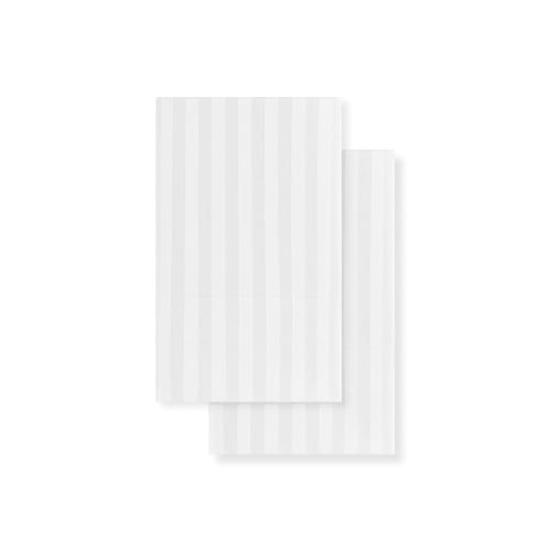 Como by Villa di Lusso T300 Cotton Pillowcase, Woven Stripe, Queen 36x20, White